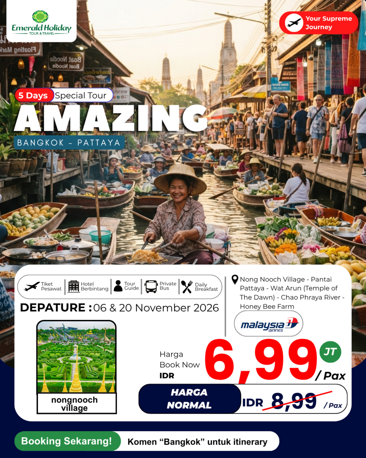 5D AMAZING BANGKOK PATTAYA 6 & 20 NOV 26